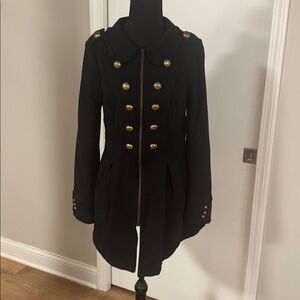 Knitted Dove Long Liberty NWT Black Women's Zip Up Coat Size Small